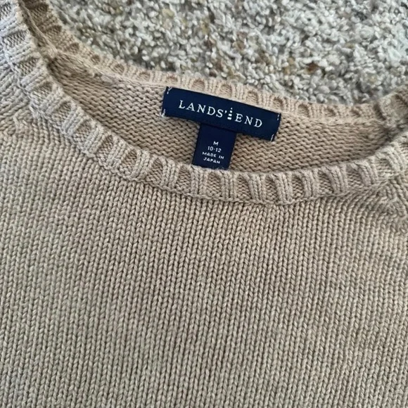 Lands’ End Women's Drifter Raglan Crew Sweater 100% Cotton Size Medium - Picture 9 of 12